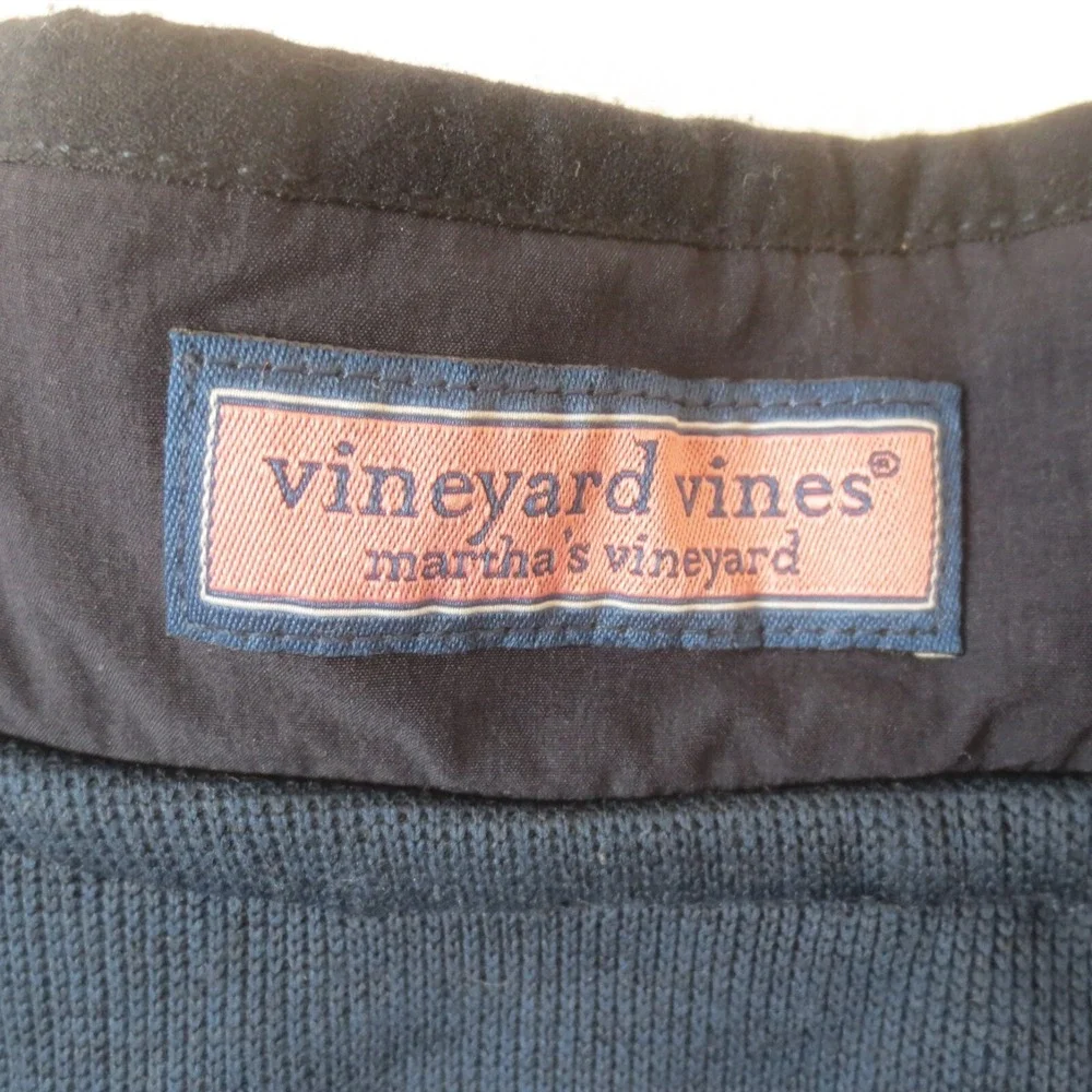 Vineyard Vines Vest Mens L Navy Mountain‎ Sweater Fleece Full Zip Outdoor Hiking